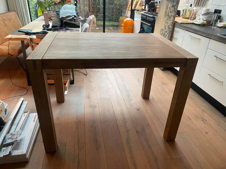 Robuuste Piet Klerkx Eettafel - Hardhout, Huis en Inrichting, Tafels | Eettafels, Gebruikt, 50 tot 100 cm, 100 tot 150 cm, Vier personen