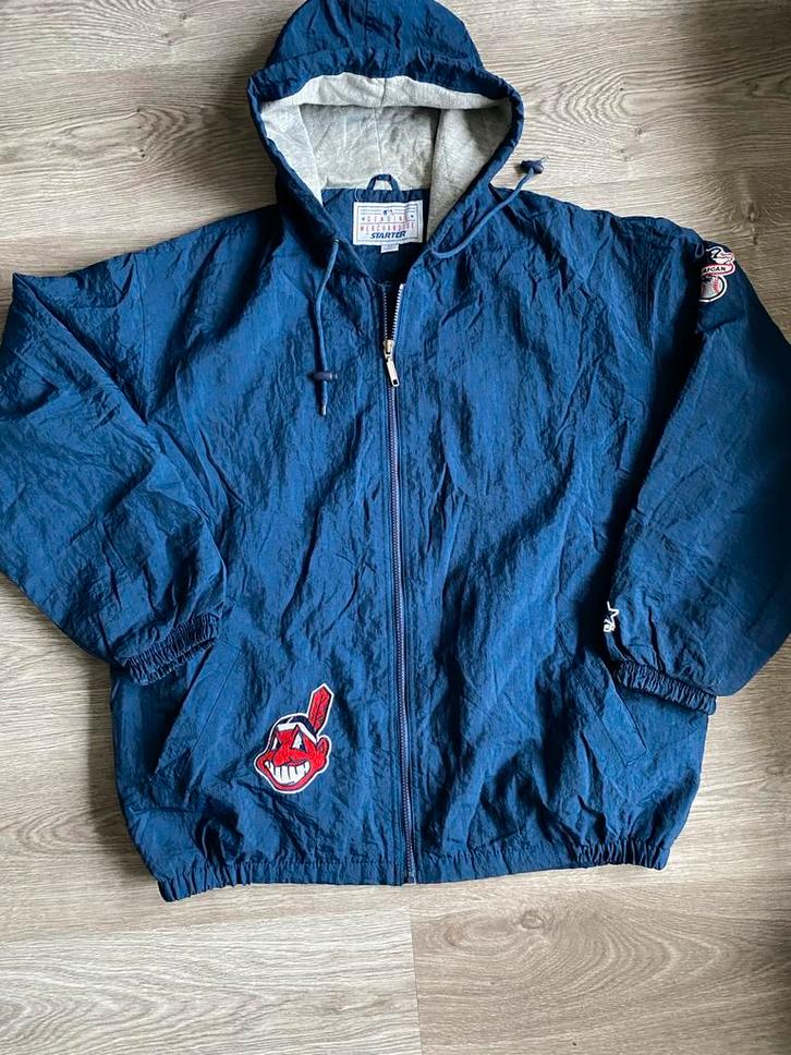 Starter Cleveland Indians Baseball Jacket Blauw, Kleding | Heren, Jassen | Zomer, Gedragen, Maat 48/50 (M), Blauw, Verzenden