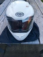 Witte systeem motorhelm merk Premier maat xxl, Systeemhelm, Heren, XXL, Tweedehands