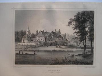 044 / Woerden de Strafgevangenis Staalgravure 1860 beschikbaar voor biedingen