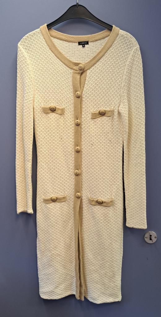 Caroline Biss luxe lang ecru vest katoen/ramie mt S-M 50024, Kleding | Dames, Truien en Vesten, Zo goed als nieuw, Maat 36 (S)