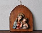 Oud Relief Beeldje Maria en Kindje Jezus 35 cm, Verzamelen, Religie, Gebruikt, Ophalen of Verzenden, Beeld(je)
