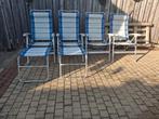 4 Dukdalf campingstoelen met 2 voetenbankjes, Caravans en Kamperen, Ophalen, Gebruikt, Campingstoel