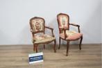 Set van 2 Antiek Houten Louis XV Fauteuils, Huis en Inrichting, Ophalen of Verzenden, Niet ingevuld, Niet ingevuld, Niet ingevuld