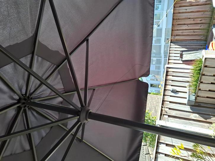 Parasol, verrijdbaar,, Tuin en Terras, Parasols, Zo goed als nieuw, Parasolvoet, Minder dan 1 meter, Ophalen
