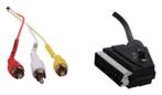 21p SCART kabel - 3x RCA met schakelaar 1,00 m, Ophalen of Verzenden, Nieuw, Minder dan 2 meter, Componentkabel