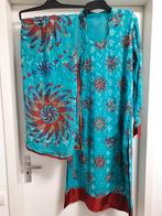 Maat S blauw rood geborduurde Indiase shlwar kameez 3 drlige, Kleding | Dames, Overige typen, Blauw, Ophalen of Verzenden, Zo goed als nieuw