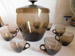 Bowl kom, met deksel, incl. negen glazen, Antiek en Kunst, Antiek | Glas en Kristal, Ophalen