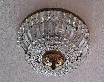 Plafonniere, glas en messing ca 1950 beschikbaar voor biedingen