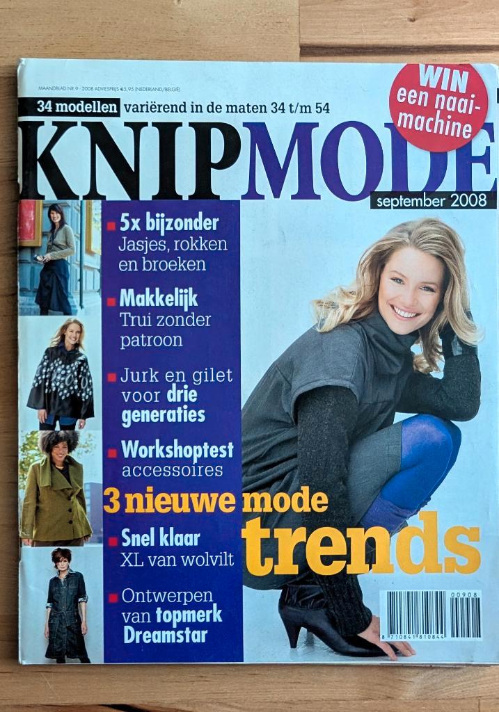 Knip mode nr 9 september 2008 wolvilt, wikkeltop,aparte rok, Hobby en Vrije tijd, Kledingpatronen, Gebruikt, Vrouw, Knipmode, Ophalen of Verzenden