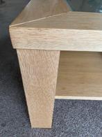 Ivm overlijden Mooie Eiken Salontafel met Glasplaat, Huis en Inrichting, Tafels | Salontafels, Ophalen, Zo goed als nieuw, Minder dan 50 cm