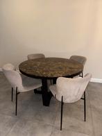 Richmond eettafel Dalton - Bruin Marmer, 130cm, Huis en Inrichting, Ophalen, 100 tot 150 cm, Rond, Nieuw