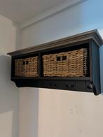 Zwart/Grijs Kapstok met Rietmandjes, Huis en Inrichting, Woonaccessoires | Kapstokken, Gebruikt, Minder dan 100 cm, Hout, Ophalen