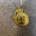 Gouden Hanger | 18k | 3,94g | munt aderlaar 2,5 dime| 383866, Gebruikt, Overige voorstellingen, Ophalen of Verzenden, Goud