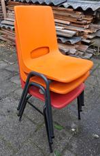 3x kunststof kuipstoel kantinestoel, Ophalen, Kunststof, Gebruikt, Wit