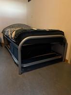 Metalen bed met onderschuifbed 90x200 - Grijs, Ophalen, 90 cm, Eenpersoons, Zo goed als nieuw
