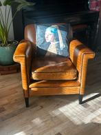 Schapenleren Club Fauteuil   (Art-deco stijl ) Chesterfield, Huis en Inrichting, Ophalen, Zo goed als nieuw, 75 tot 100 cm, 50 tot 75 cm