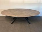 Ovale eettafel HPL marmer print 240x120, 100 tot 150 cm, 200 cm of meer, Ophalen of Verzenden, Zo goed als nieuw