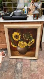 Mooi schilderij op doek van zonnebloemen gesigneerd, Ophalen