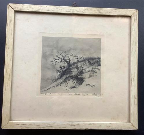 Dirk Harting, duin, duinen, ets, prent, schilderij, oud, Antiek en Kunst, Kunst | Schilderijen | Klassiek, Ophalen of Verzenden