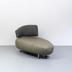 2x Leolux Kikko chaise longue,  draaibaar, olijfgroen, Ophalen of Verzenden, Zo goed als nieuw, Leer