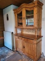 Mooie grenen kast met glasdeuren, Huis en Inrichting, Gebruikt, 100 tot 150 cm, Glas, Ophalen of Verzenden