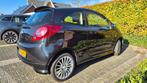 Ford Ka Titanium 1.2 51KW 2010 Zwart, Auto's, Stof, 4 cilinders, 4 stoelen, Zwart