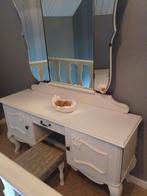 Mooie Queen Ann kaptafel met krukje, Ophalen, Zo goed als nieuw, Hout, Minder dan 100 cm