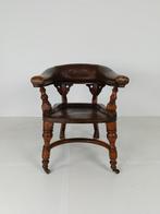 Engelse Victoriaanse Mahoniehouten Bureaustoel libary chair, Antiek en Kunst, Antiek | Meubels | Stoelen en Banken, Ophalen