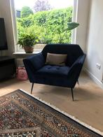 Dutchbone fauteuil donkerblauw, Huis en Inrichting, Fauteuils, Ophalen, Zo goed als nieuw, 75 tot 100 cm, 50 tot 75 cm