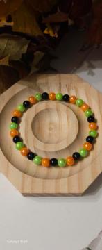 Halloween Kralen Armband, Sieraden, Tassen en Uiterlijk, Armbanden, Kunststof of Plastic, Nieuw, Oranje, Ophalen of Verzenden
