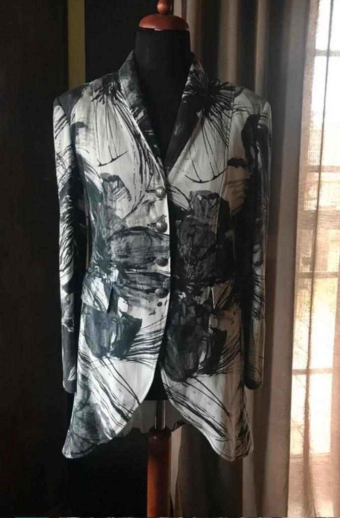 Pride koersiersjas maat 40, Kleding | Dames, Jasjes, Kostuums en Pakken, Zo goed als nieuw, Jasje, Maat 38/40 (M), Grijs, Ophalen of Verzenden