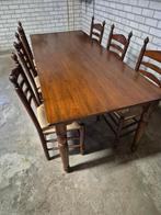 Keukentafel met 6 stoelen, Ophalen, Gebruikt, Bruin, Vijf, Zes of meer stoelen