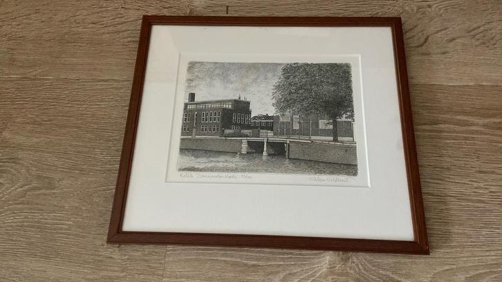 Prent Zaagmolenkade Rotterdam, Antiek en Kunst, Kunst | Etsen en Gravures, Ophalen of Verzenden