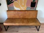 Cognac Eetkamerbank/Eetbank PU-leer 155cm, Huis en Inrichting, Ophalen, Gebruikt, Minder dan 75 cm, 150 tot 200 cm