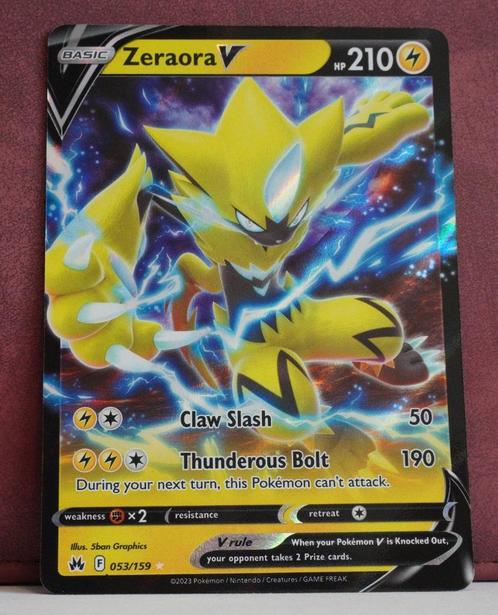 Zeraora V 053-159 Crown Zenith Pokémon Kaart, Hobby en Vrije tijd, Verzamelkaartspellen | Pokémon, Nieuw, Losse kaart, Verzenden