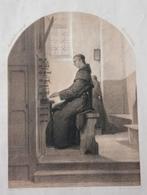 Johannes Bosboom Prent 1850 Broeder op Orgel, Antiek en Kunst, Kunst | Etsen en Gravures, Verzenden