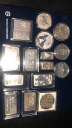 Lotje zilver munten en baren leuk als begin setje, Postzegels en Munten, Ophalen of Verzenden, Zilver