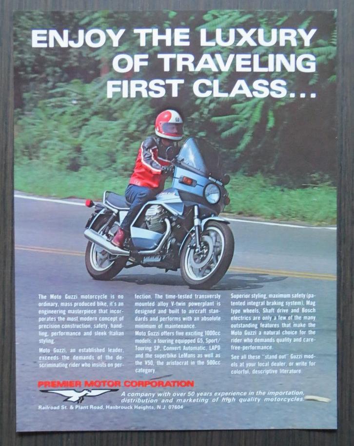 Flyer Moto Guzzi 1000SP + model range - 1978 (USA), Motoren, Handleidingen en Instructieboekjes, Moto Guzzi, Verzenden