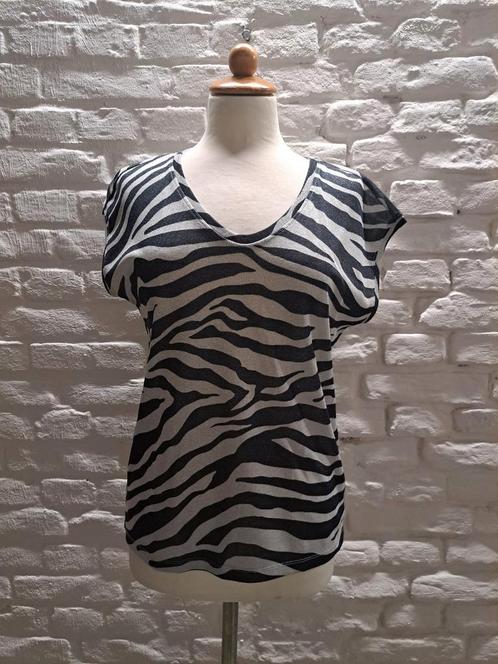 Zebra T-shirt - Maat 36, Kleding | Dames, T-shirts, Zo goed als nieuw, Maat 36 (S), Zwart, Korte mouw, Verzenden
