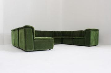 Vintage modulaire elementen sofa groen jaren 70 XL beschikbaar voor biedingen