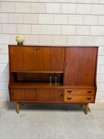 Vintage wandkast highboard teak Deens design mid century, 150 tot 200 cm, Zo goed als nieuw, 25 tot 50 cm, Vintage