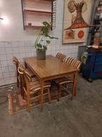 Vintage eettafel uitschuifbaar jaren 60 70 formica, Ophalen, ,, ,, ,