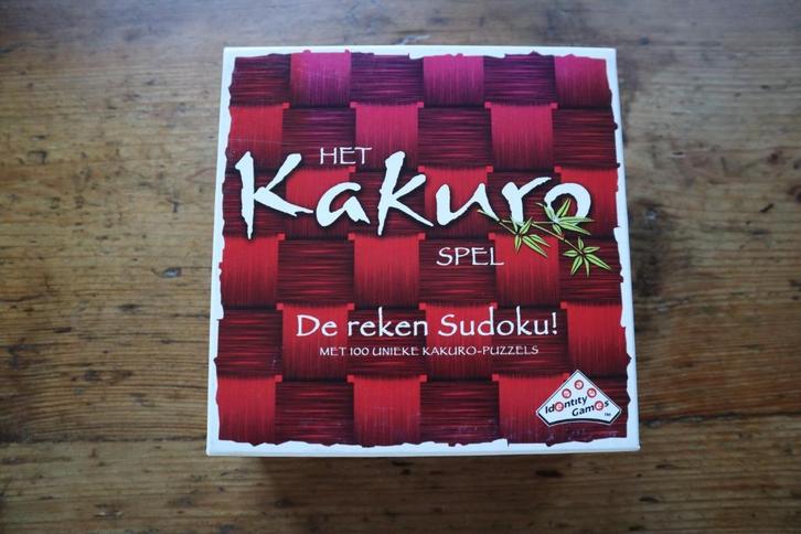 Het Kakuro spel De reken sudoku!, Hobby en Vrije tijd, Gezelschapsspellen | Bordspellen, Zo goed als nieuw, Een of twee spelers