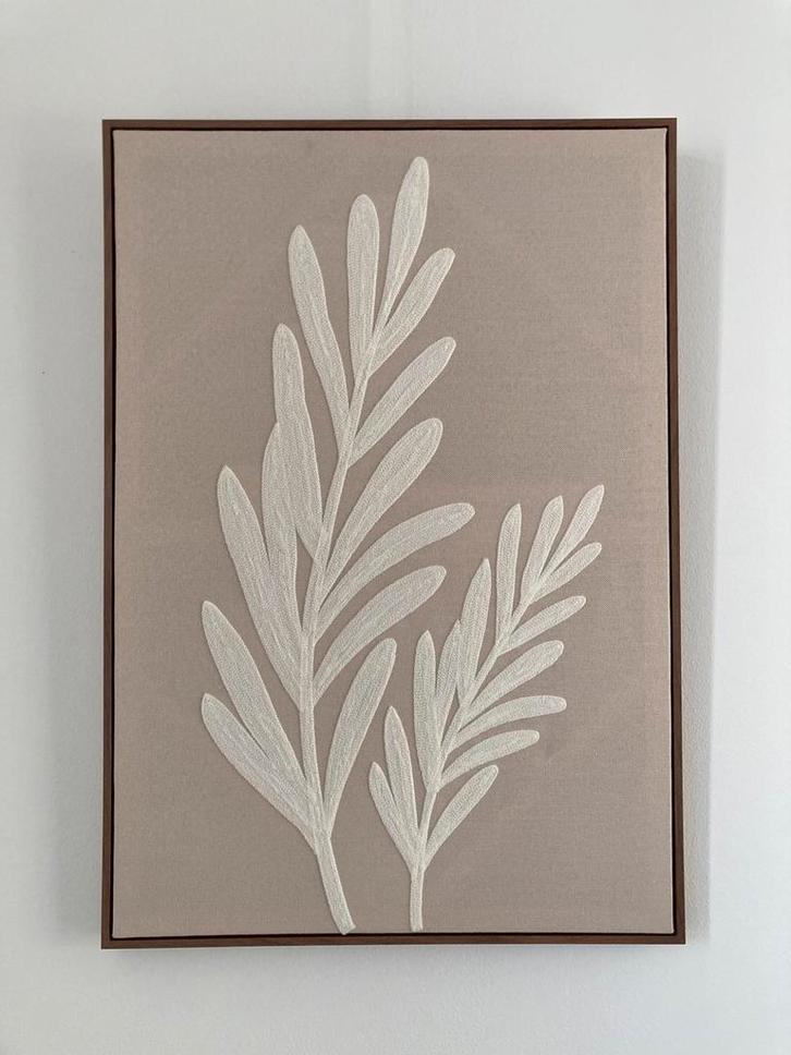 Modern beige wit kunst abstract wit wall art wandpaneel, Antiek en Kunst, Kunst | Schilderijen | Modern, Ophalen of Verzenden