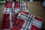 nieuw - lang smal rood wit katoenen gordijn, Huis en Inrichting, Ophalen, 200 cm of meer, Nieuw, 50 tot 100 cm