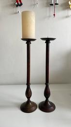Twee Kandelaars - 40 cm, Gebruikt, Ophalen of Verzenden, Metaal, Kandelaar