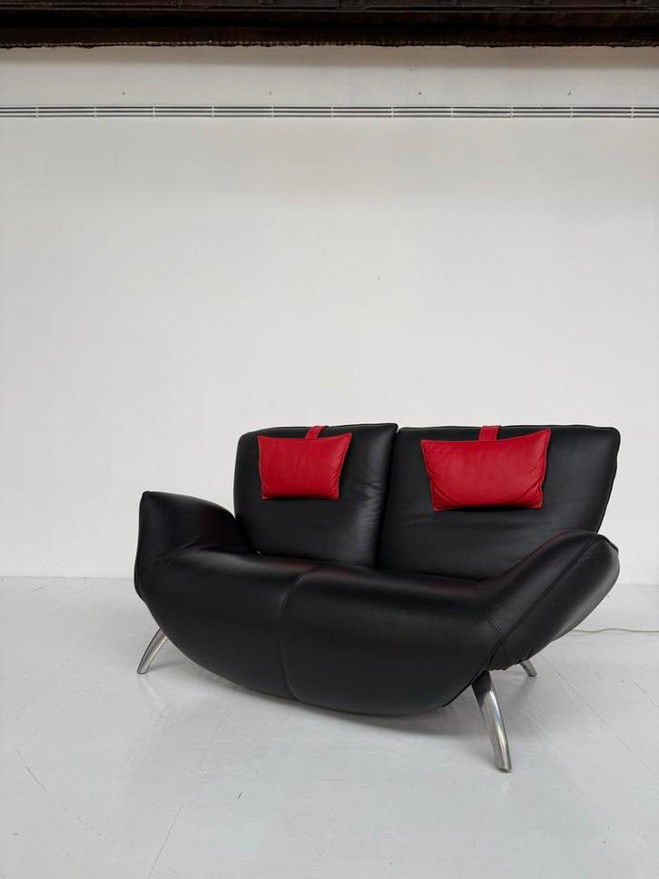 Leolux Pantha Rei bank (verstelbaar), Huis en Inrichting, Banken | Bankstellen, Zo goed als nieuw, Rechte bank, Tweepersoons, Leer