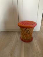 Krukje bamboe oranje/roze, Huis en Inrichting, Krukjes, Ophalen, Zo goed als nieuw, Hout
