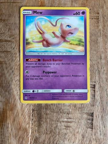 Pokemonkaart mew beschikbaar voor biedingen